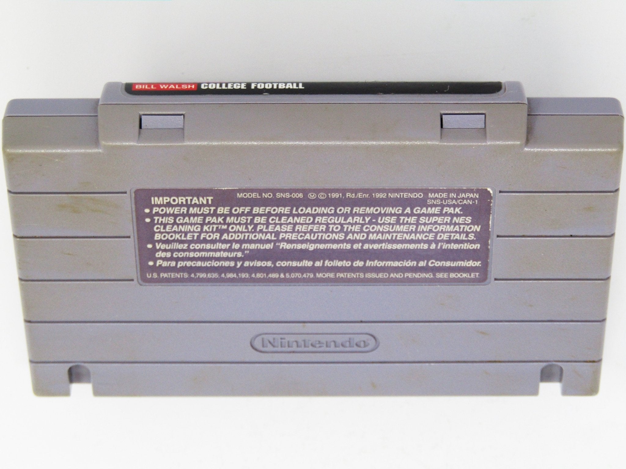 Bill Walsh College Football (Super Nintendo / SNES) - RetroMTL