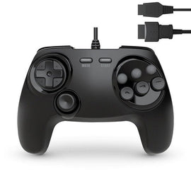 Black BrawlerGen 2-in-1 Genesis & Saturn Controller [Retro Fighters]