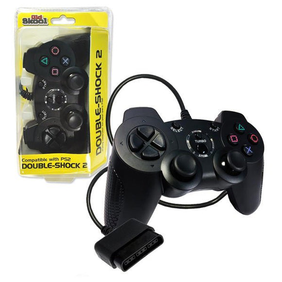 Black Double-Shock 2 PS2 Wired Controller [Old Skool] (Playstation 2 / PS2) - RetroMTL
