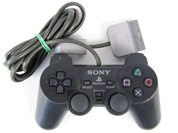 Black Dual Shock Controller (Playstation / PS1) - RetroMTL